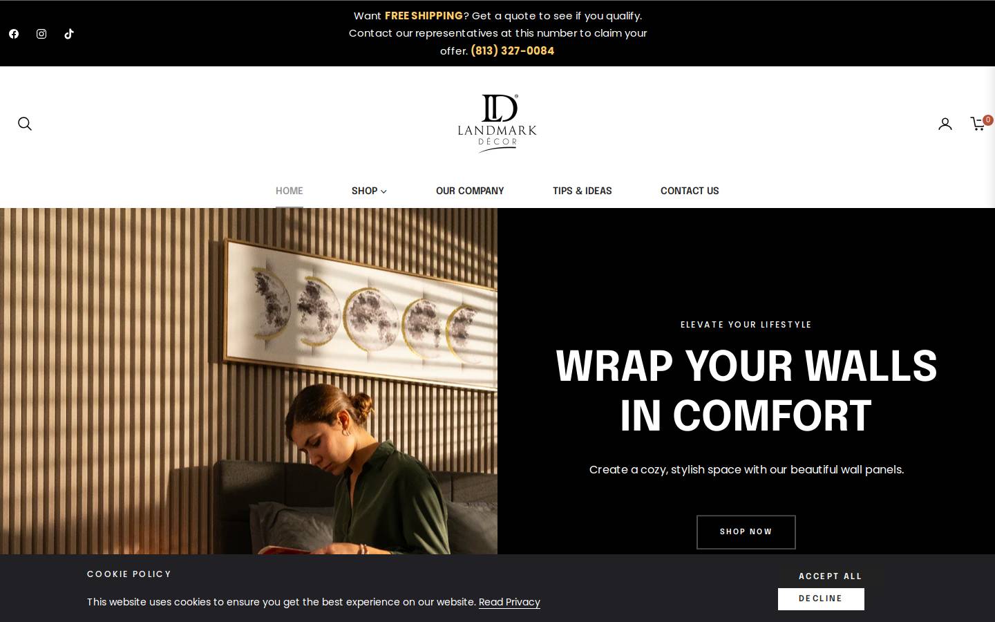 landmarkdecorwallpanels.com homepage screenshot
