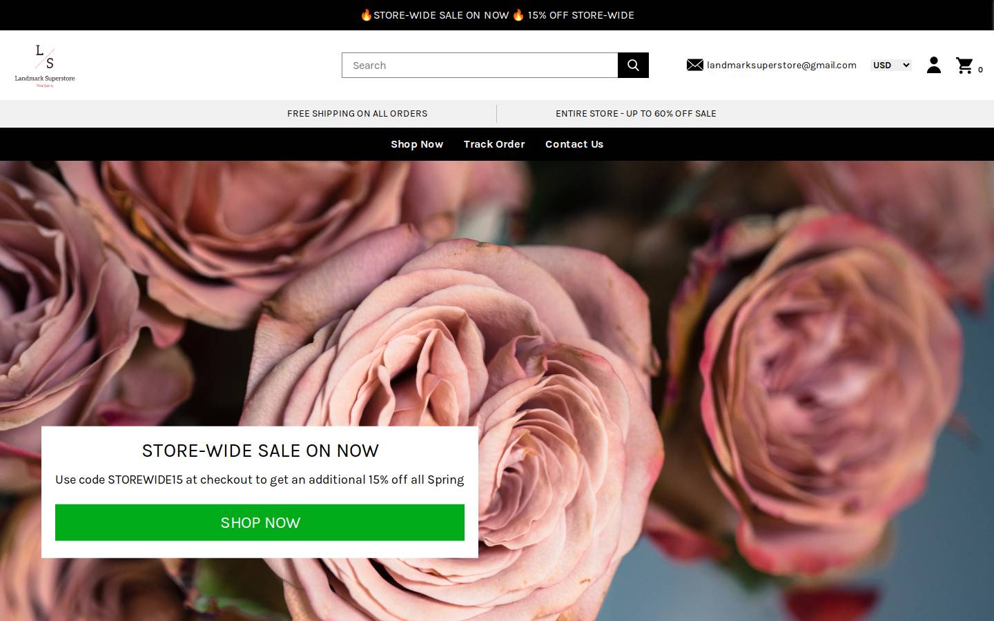 landmarksuperstore.com homepage screenshot