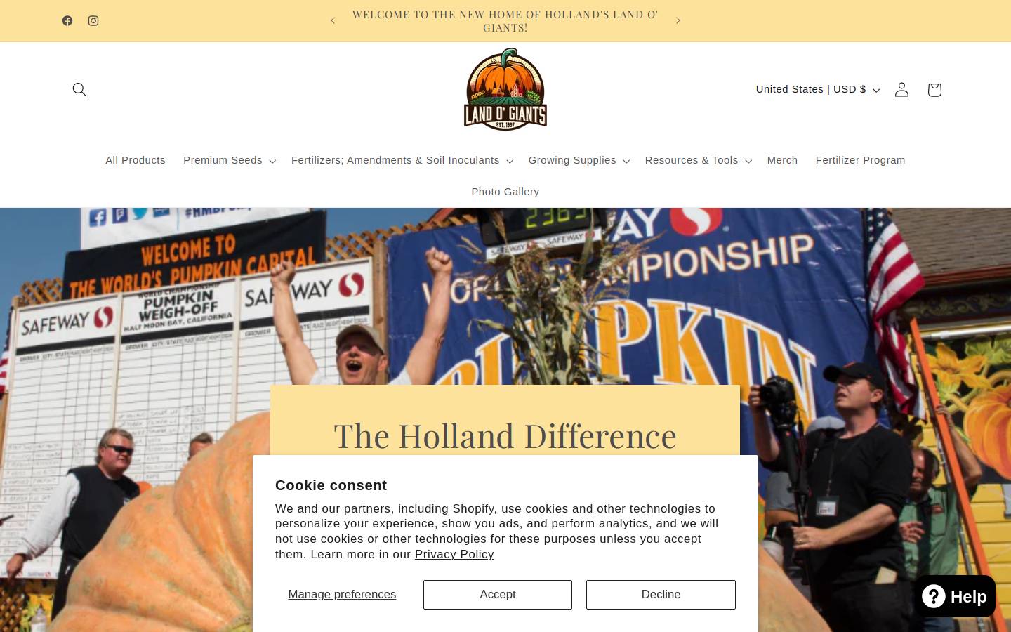 landogiants.com homepage screenshot