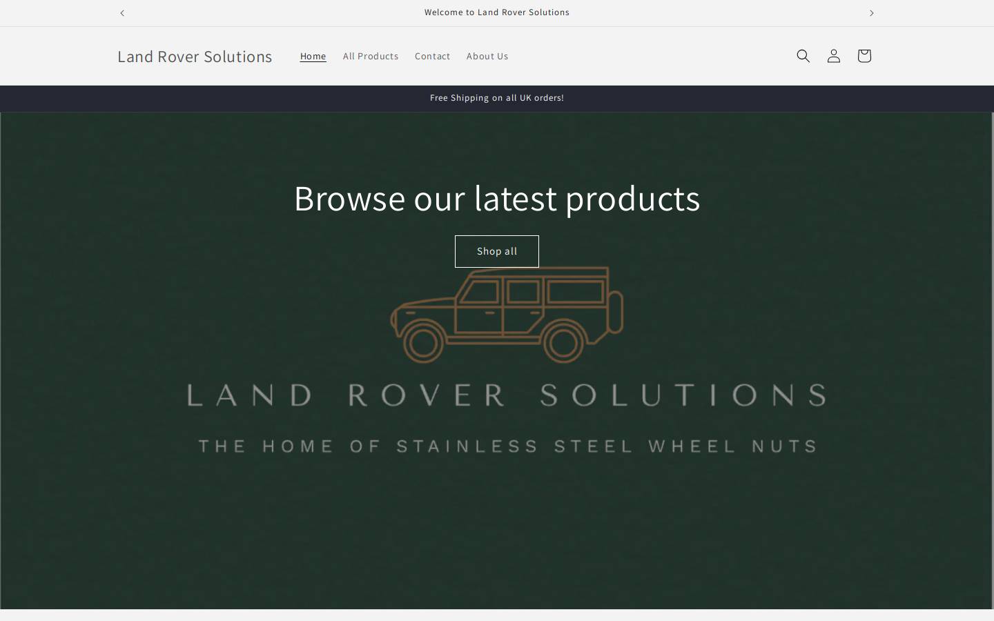 landroversolutions.com homepage screenshot