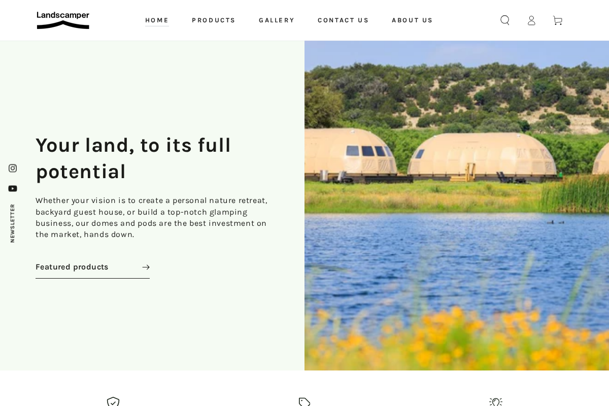 landscamper homepage screenshot