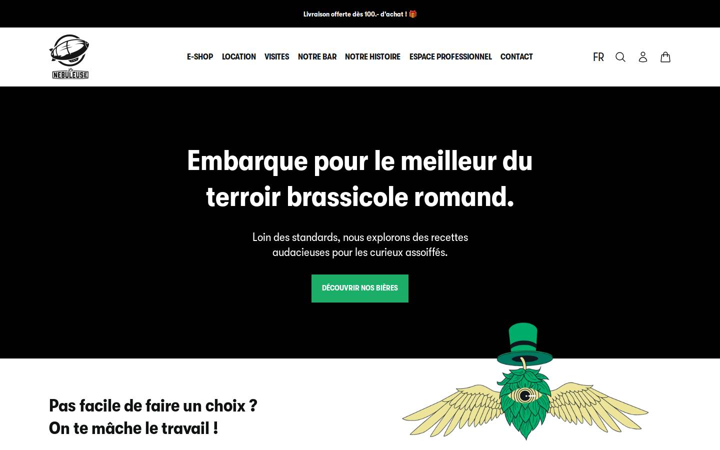 lanebuleuse.ch homepage screenshot