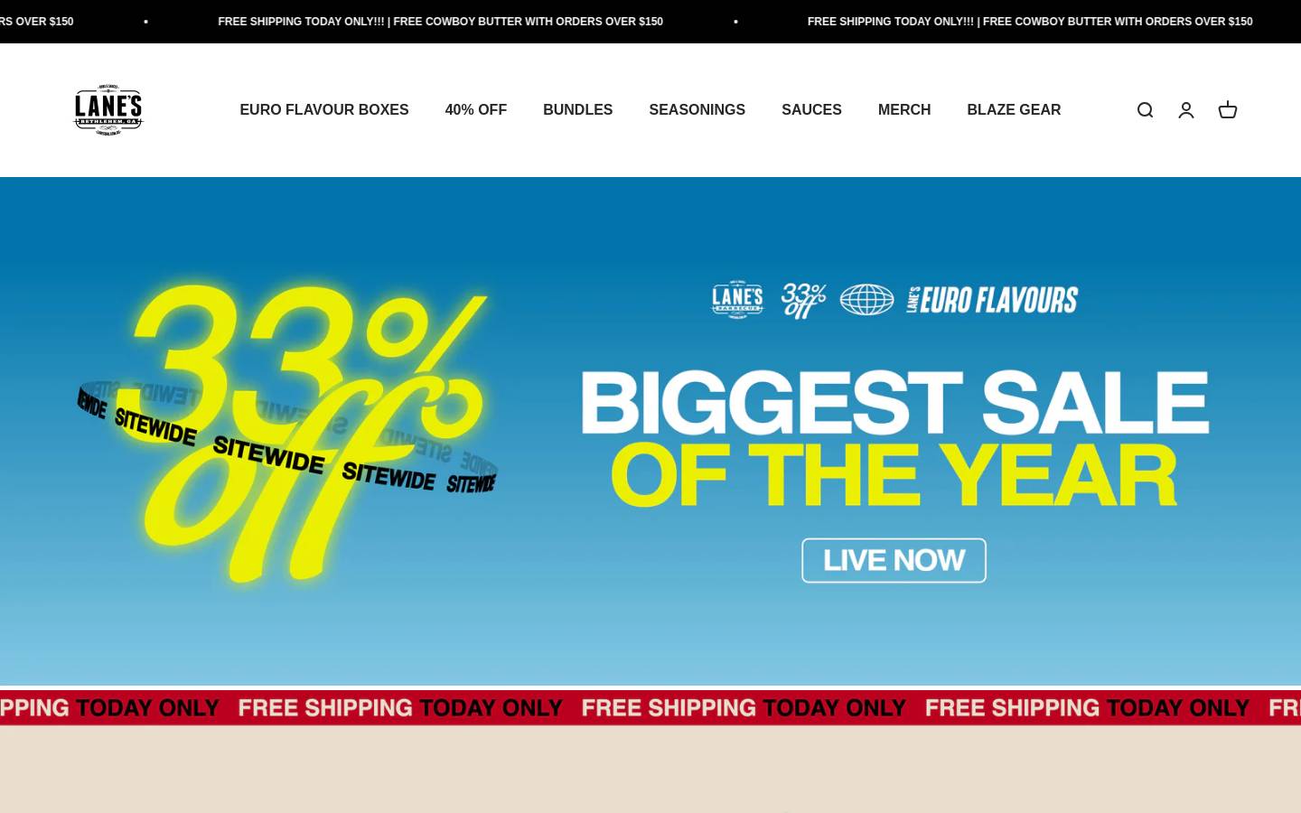 lanesbbqau.com homepage screenshot