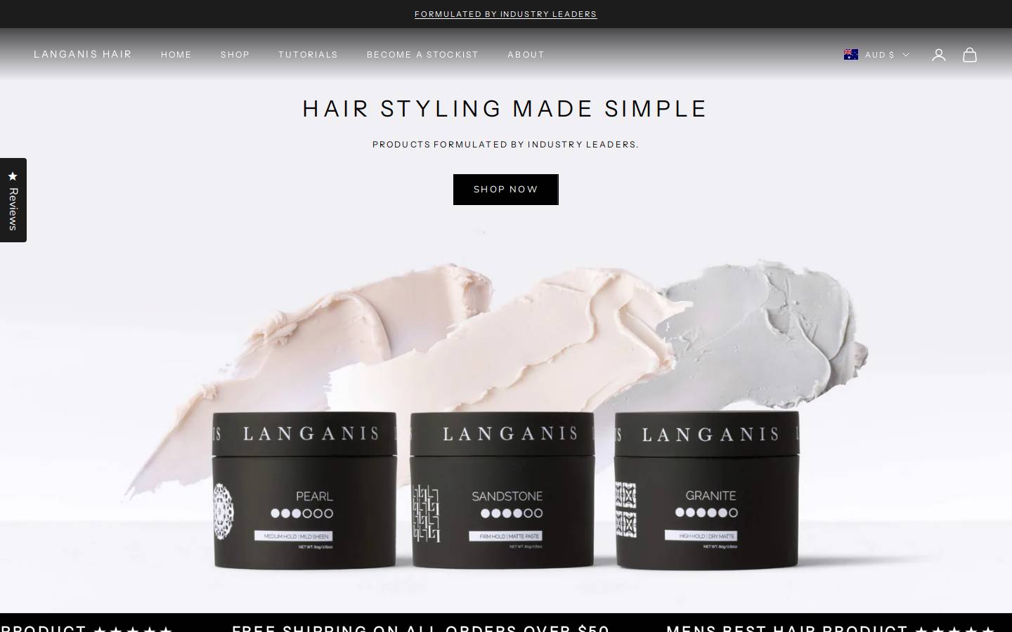 langanishair.com homepage screenshot