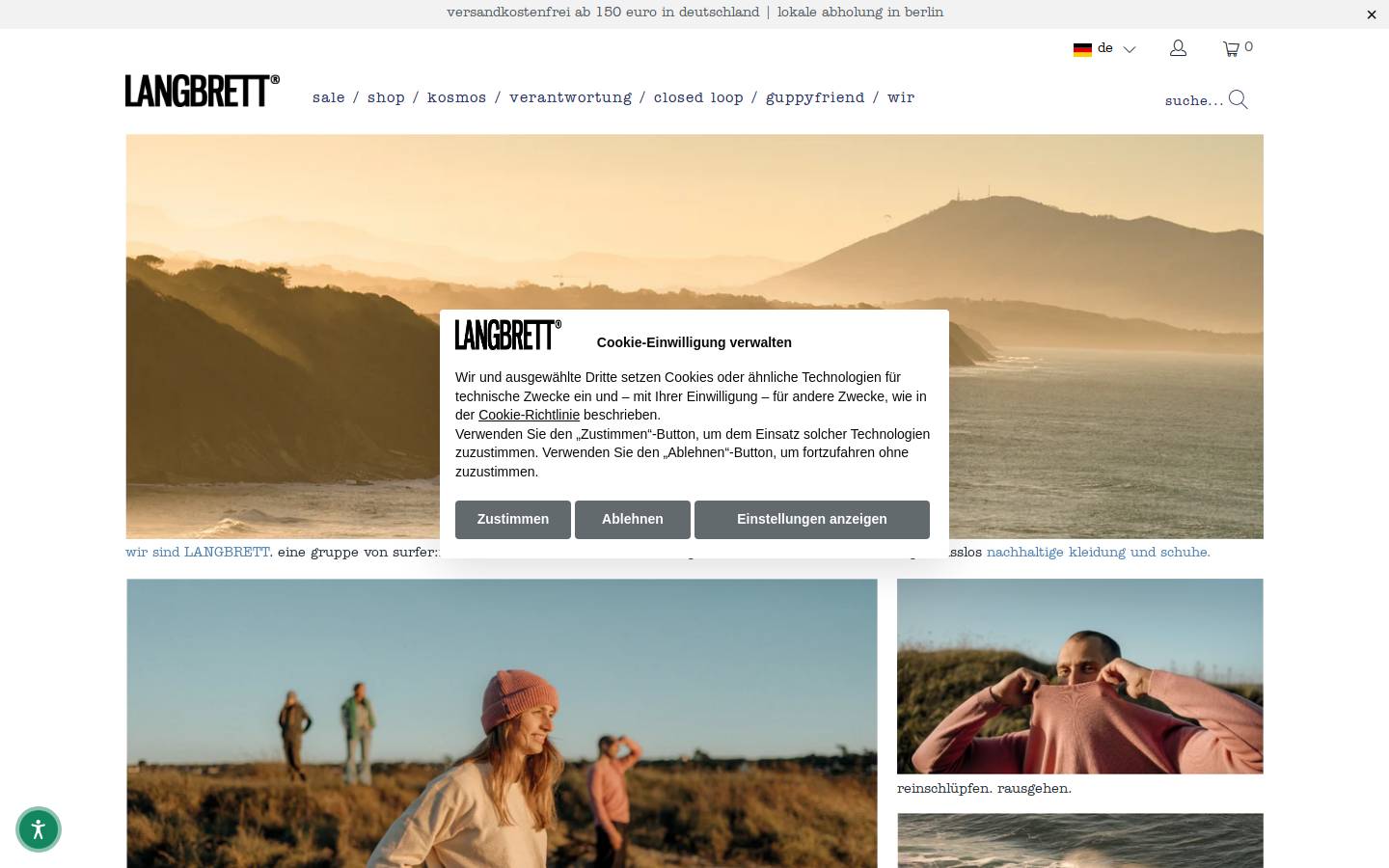 Langbrett homepage screenshot