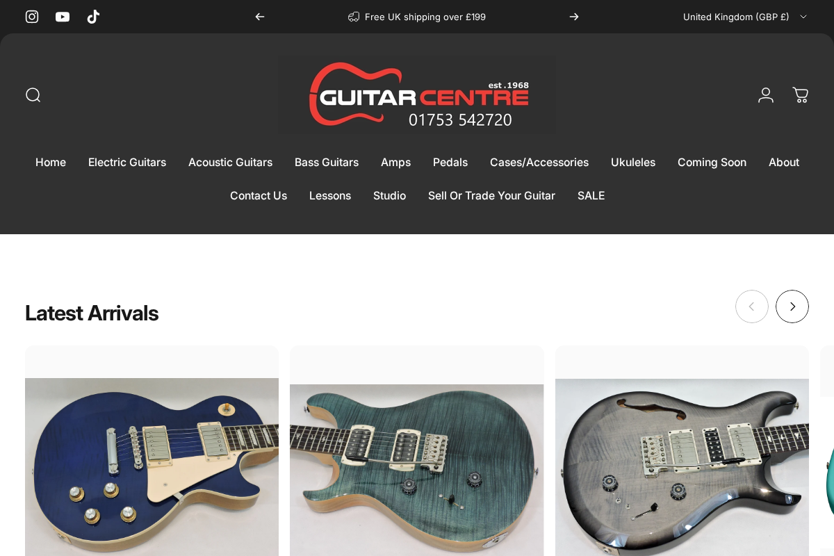 Langleyguitarcentre homepage screenshot