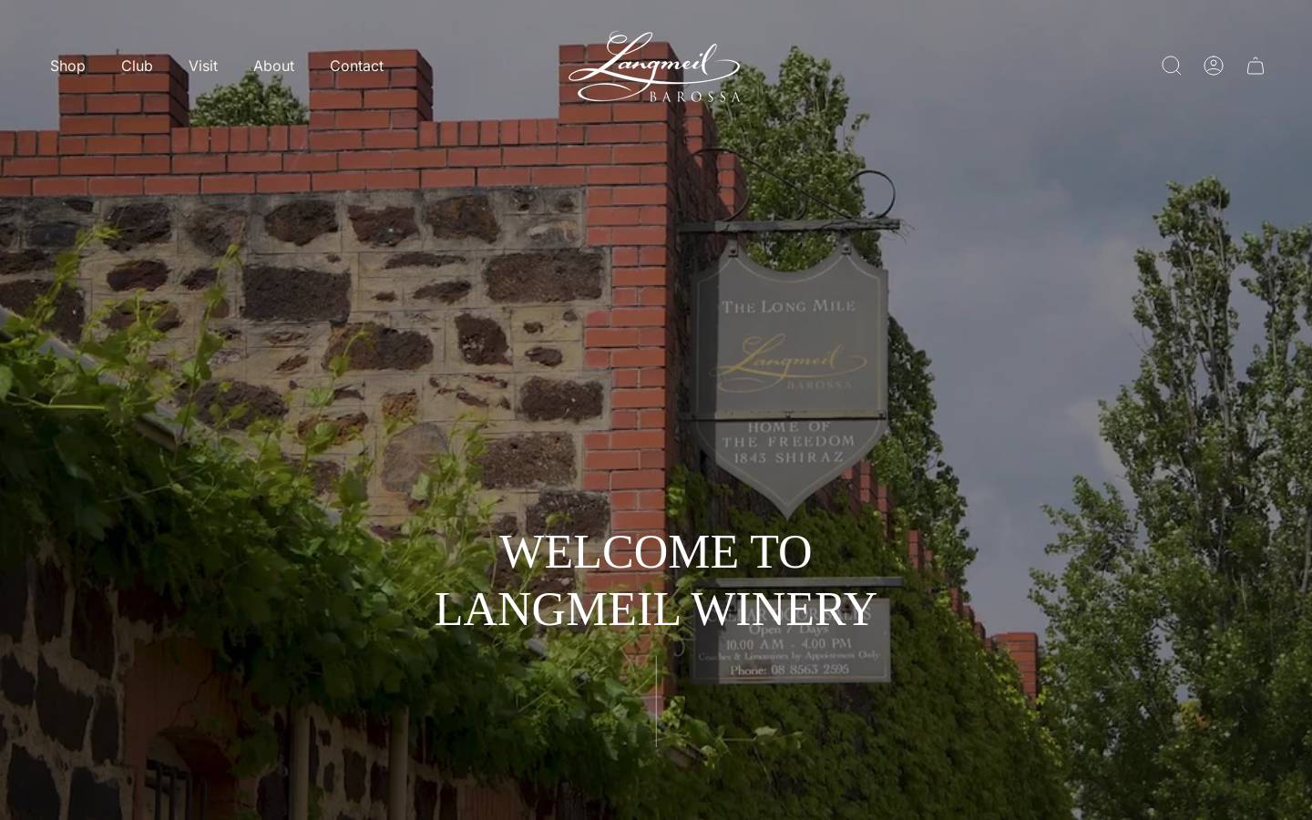 langmeilwinery.com.au homepage screenshot