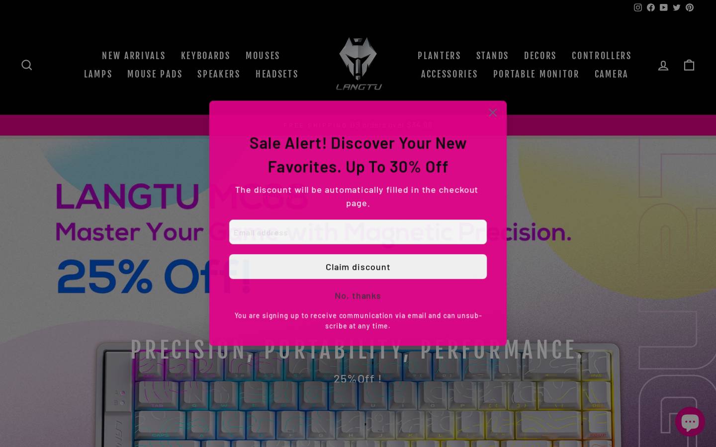 LANGTU Store homepage screenshot