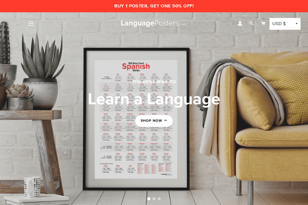 LanguagePosters.com homepage screenshot