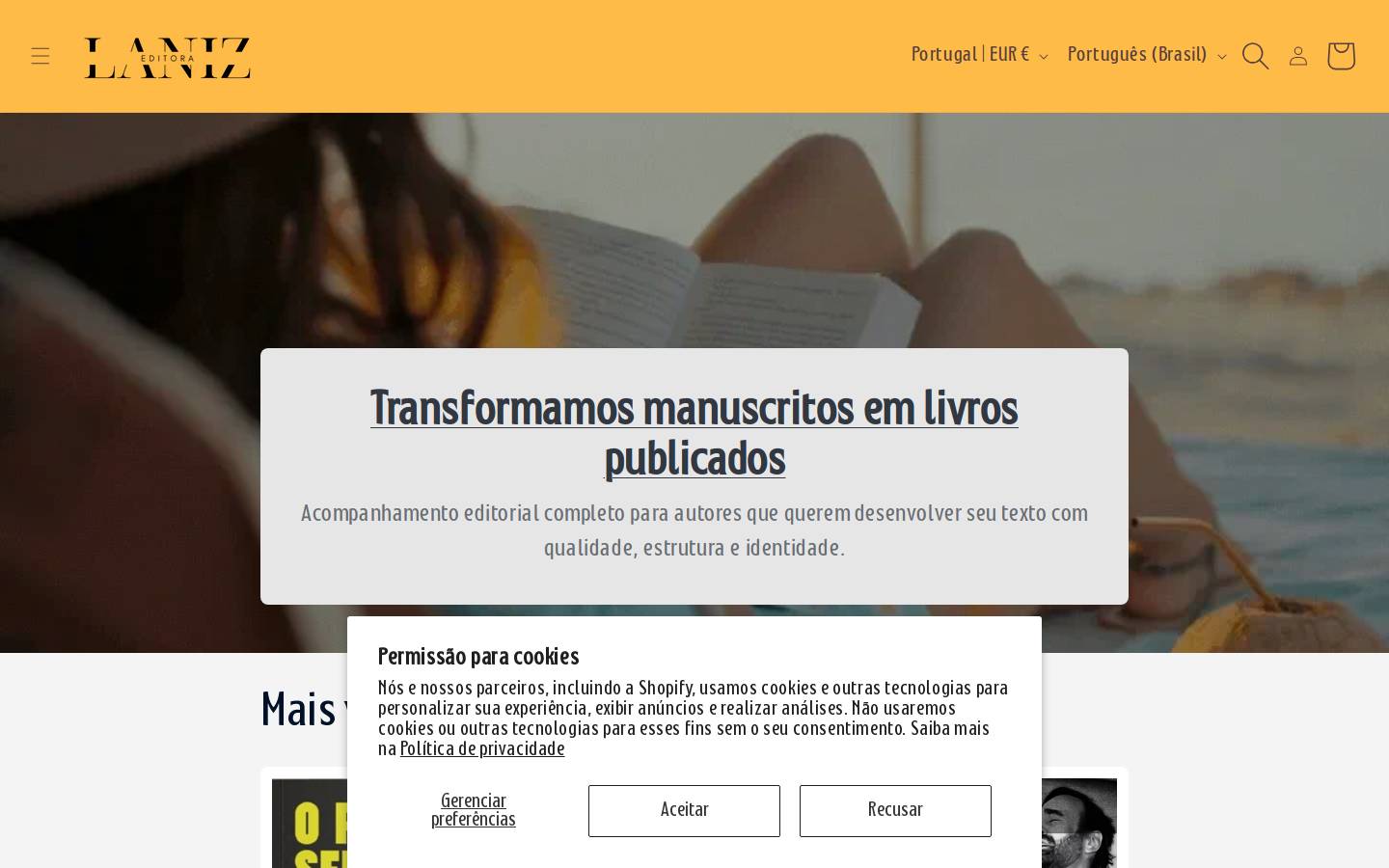 lanizeditora.com homepage screenshot