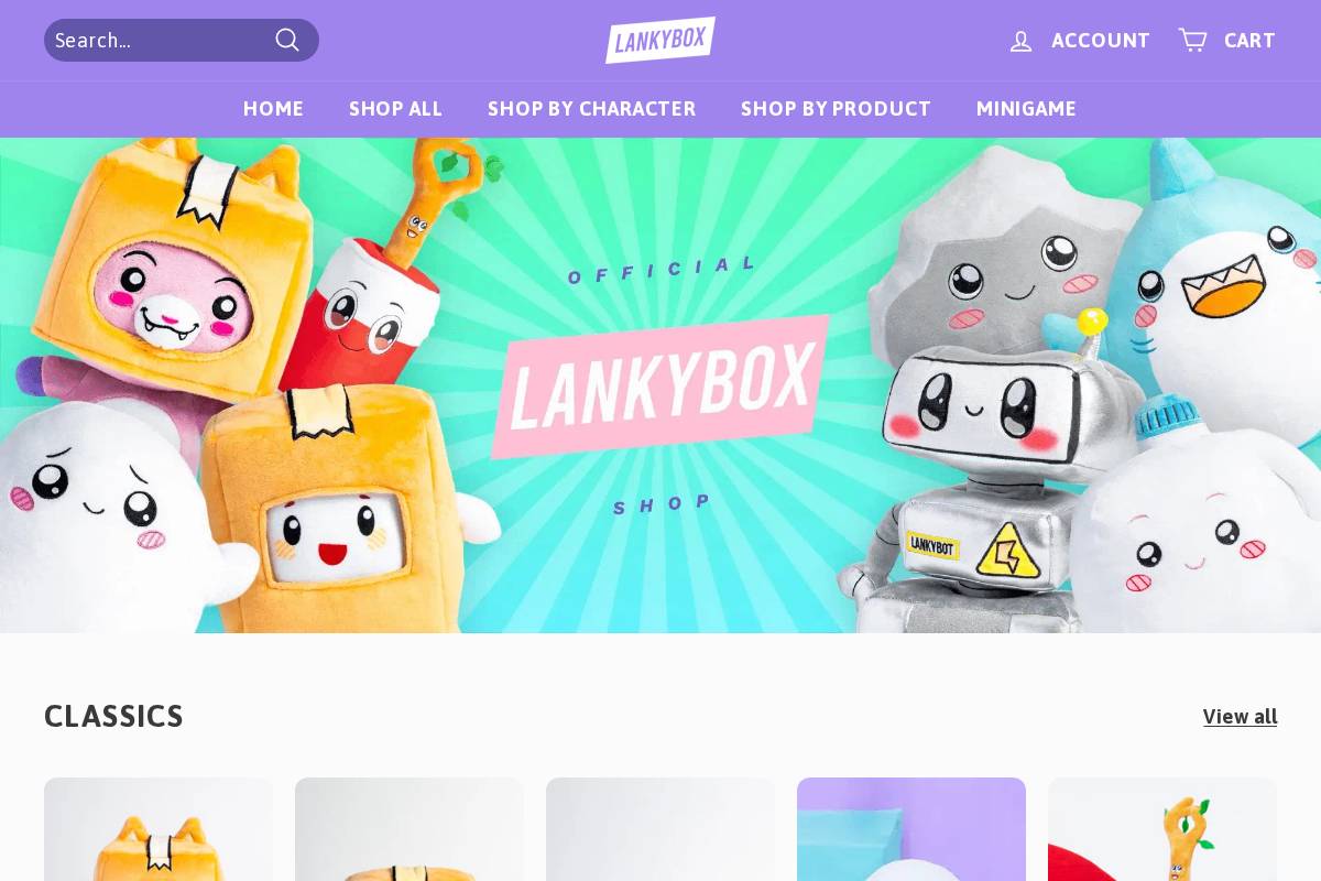 lankyboxshop.com homepage screenshot