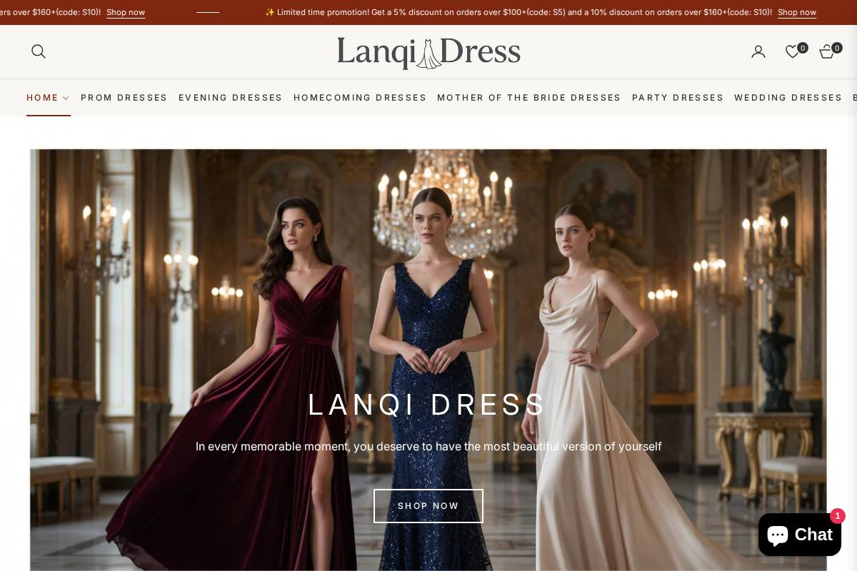 lanqidress.com homepage screenshot