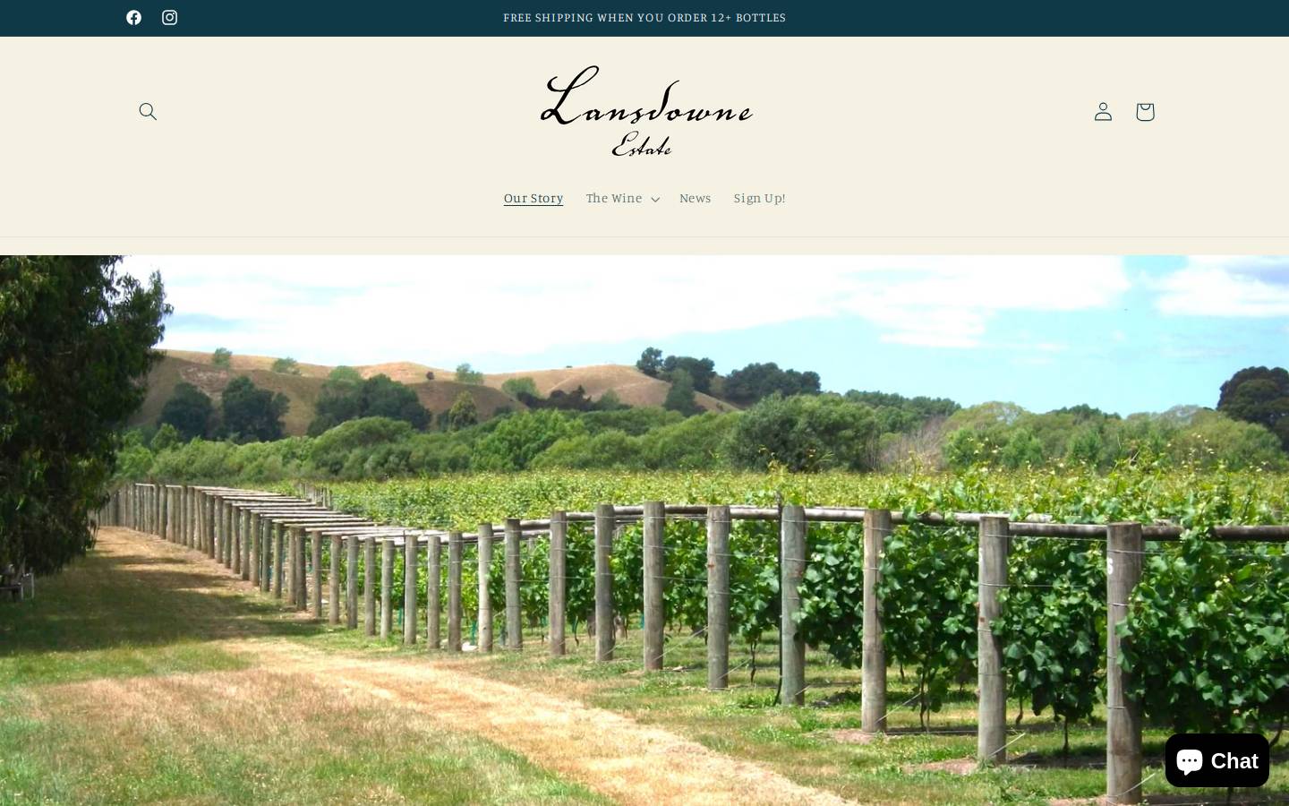 lansdownewine.co.nz homepage screenshot