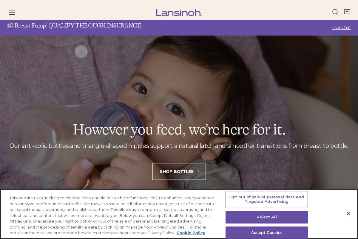 lansinoh.com homepage screenshot
