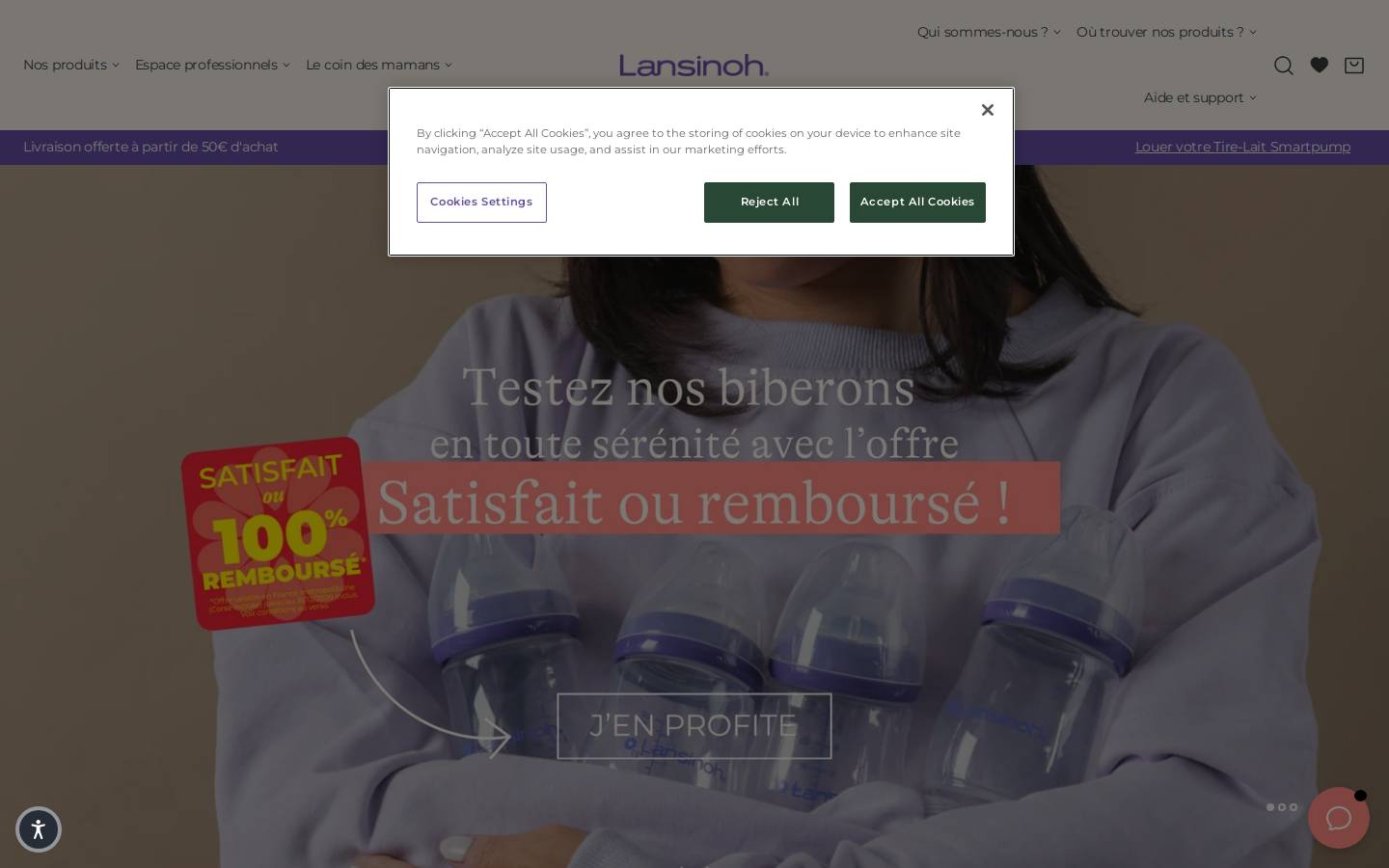 lansinoh.com homepage screenshot
