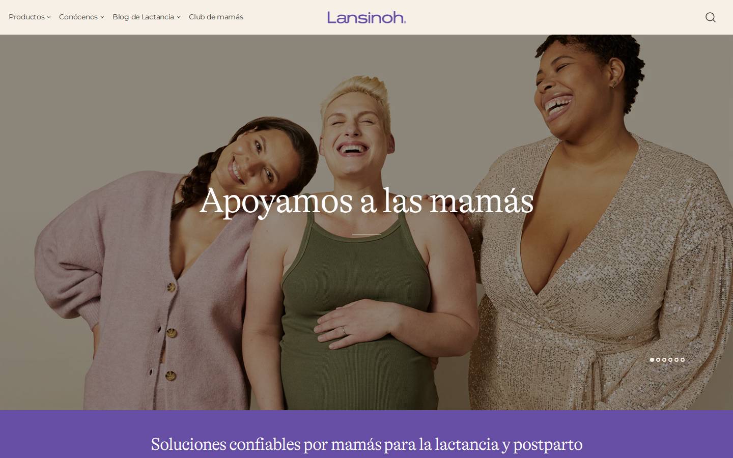 lansinoh.com homepage screenshot