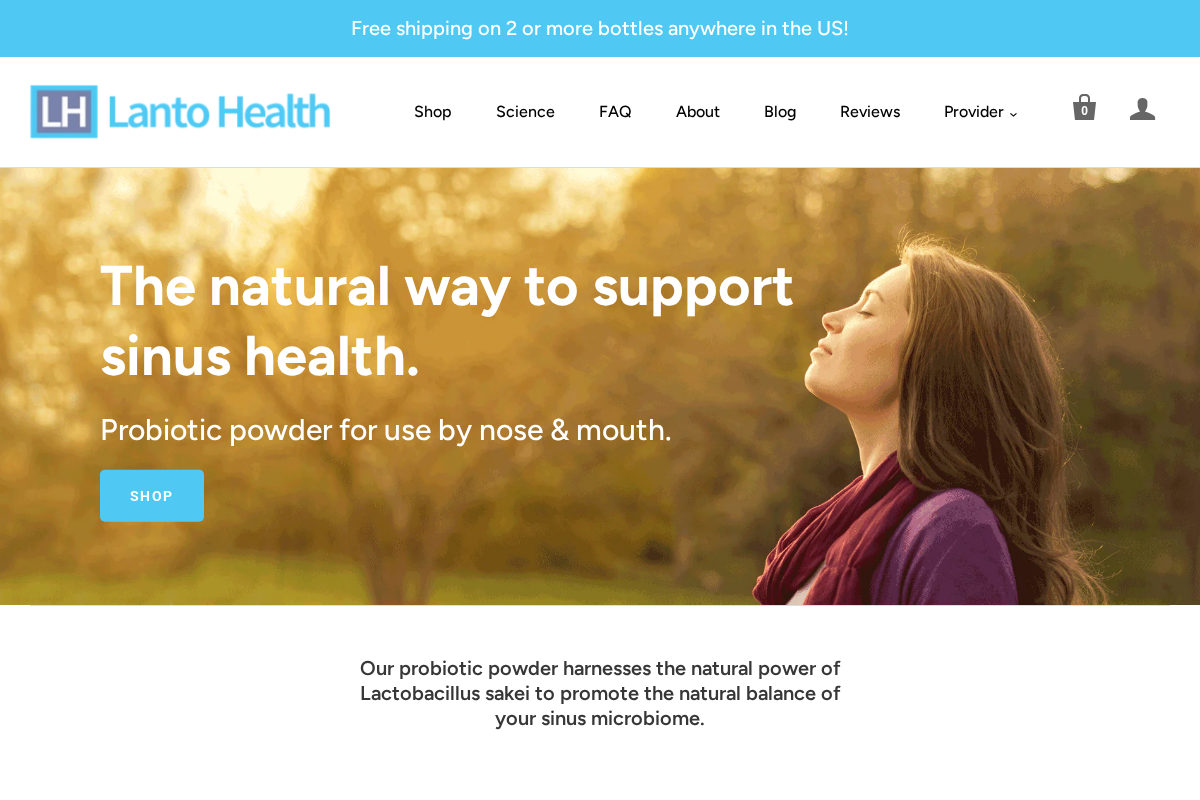 Lanto Health homepage screenshot