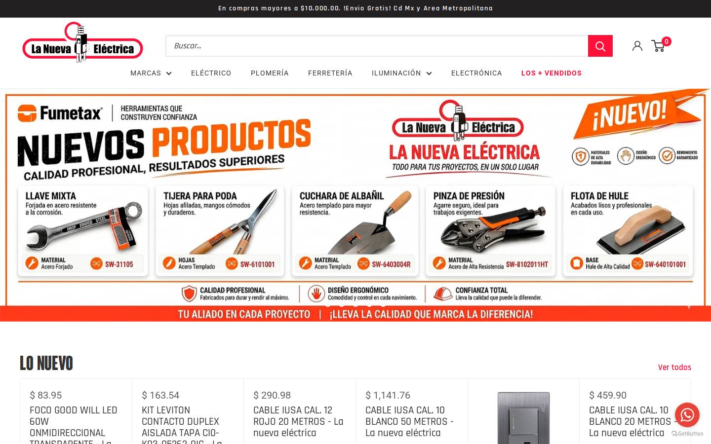 lanuevaelectrica.com.mx homepage screenshot