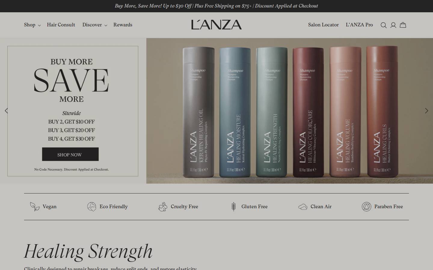 Lanza homepage screenshot