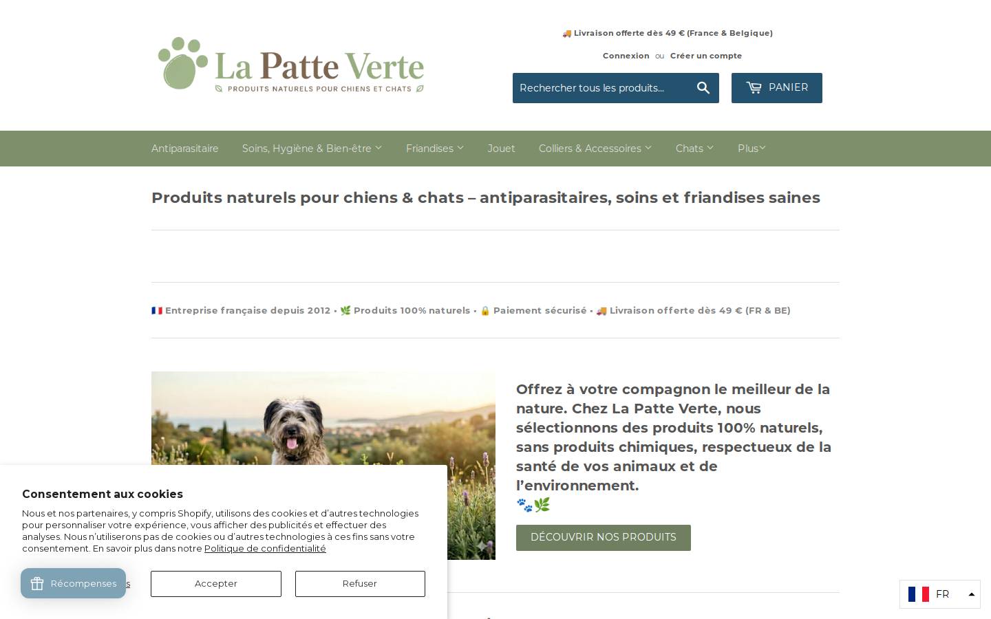 La Patte Verte homepage screenshot