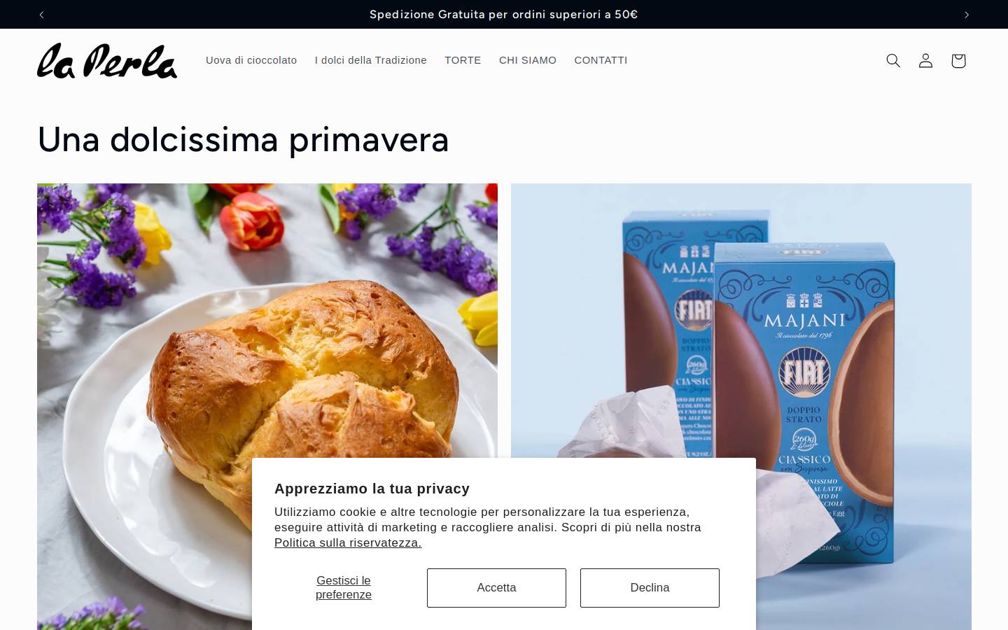 laperlapasticceria.it homepage screenshot