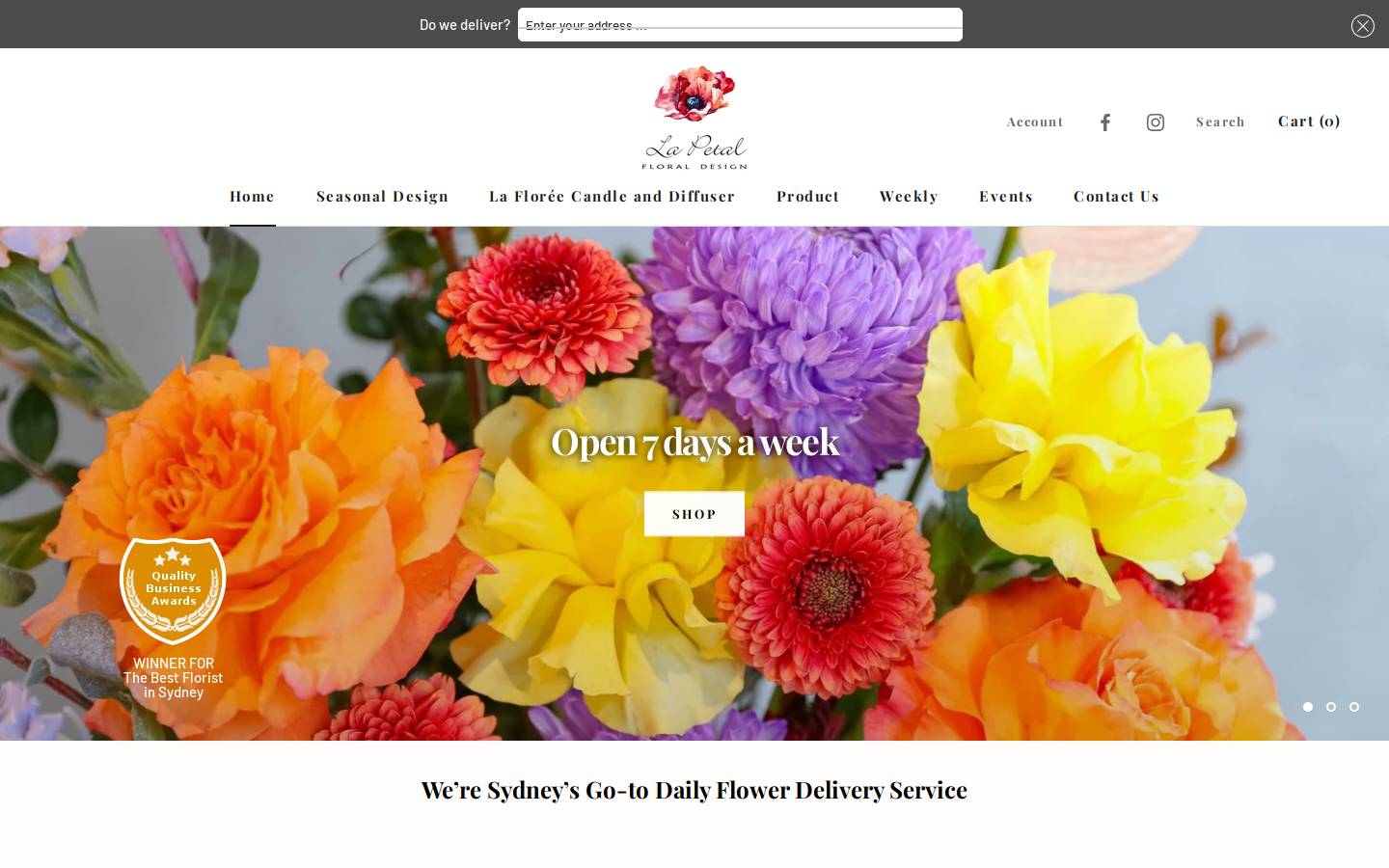 lapetal.com.au homepage screenshot