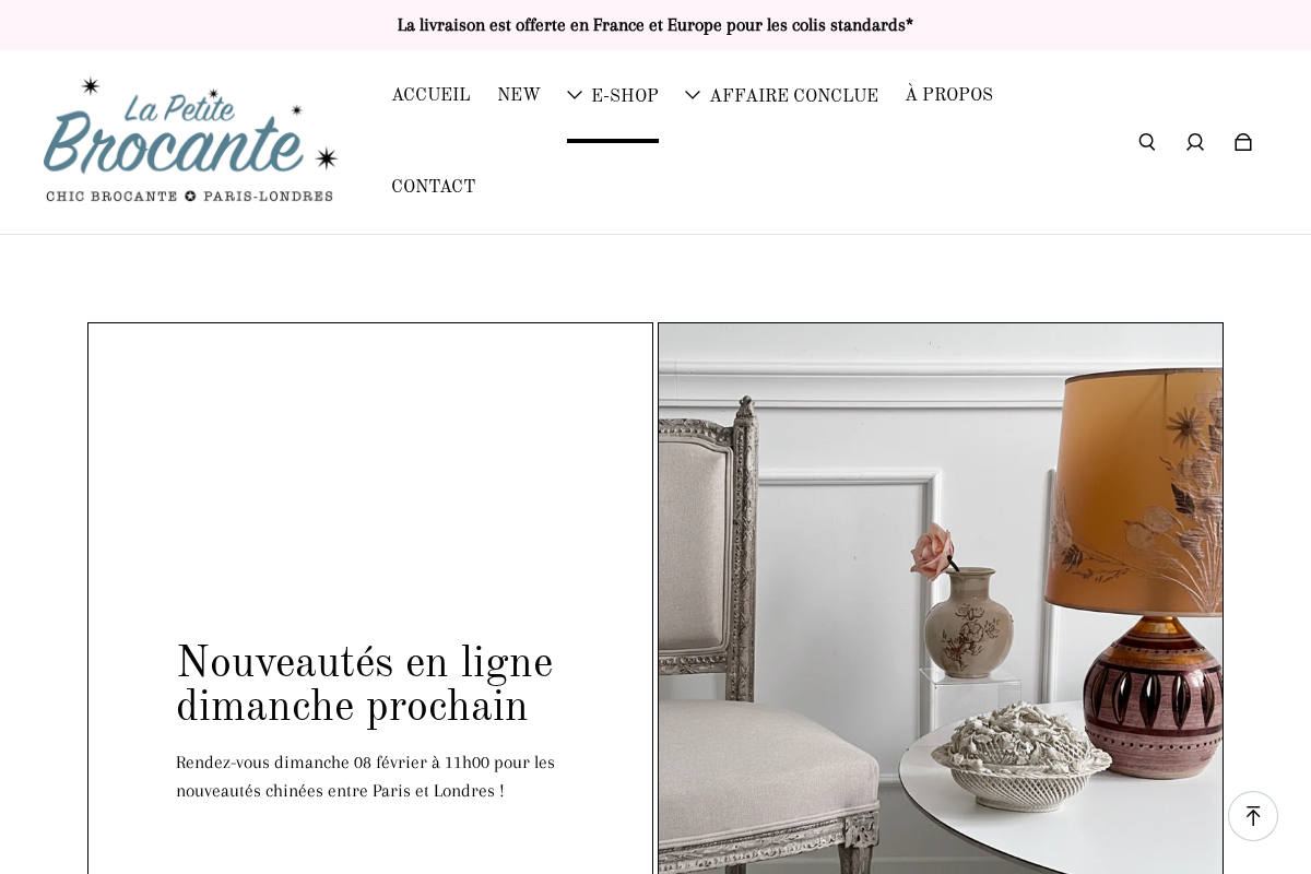 La Petite Brocante homepage screenshot
