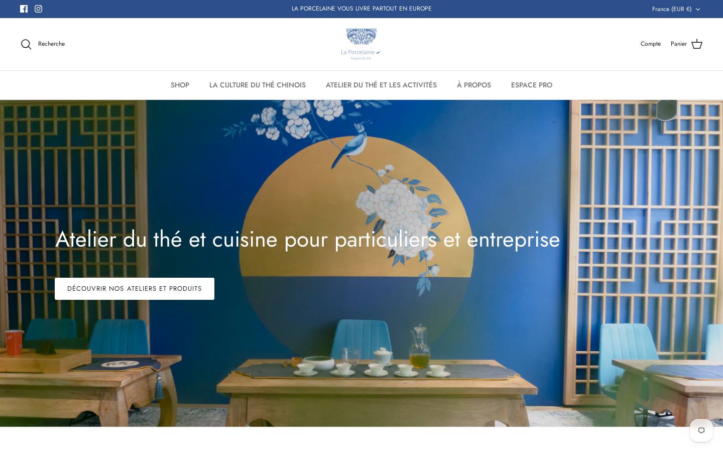 laporcelaineespaceduthe.com homepage screenshot
