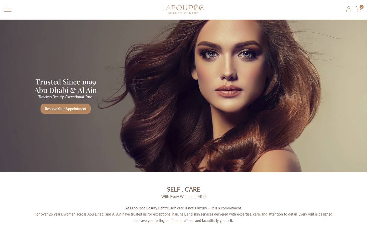 lapoupee-beautycenter.com homepage screenshot