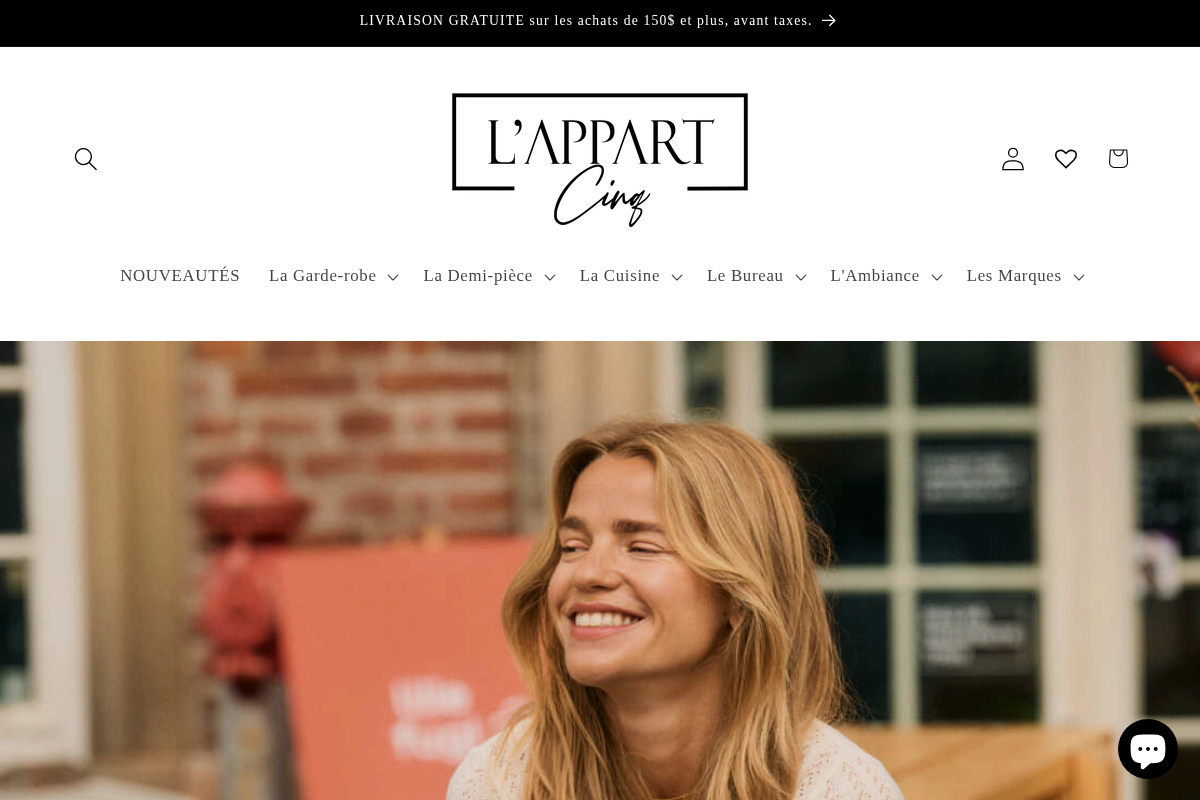 L'APPART Cinq homepage screenshot