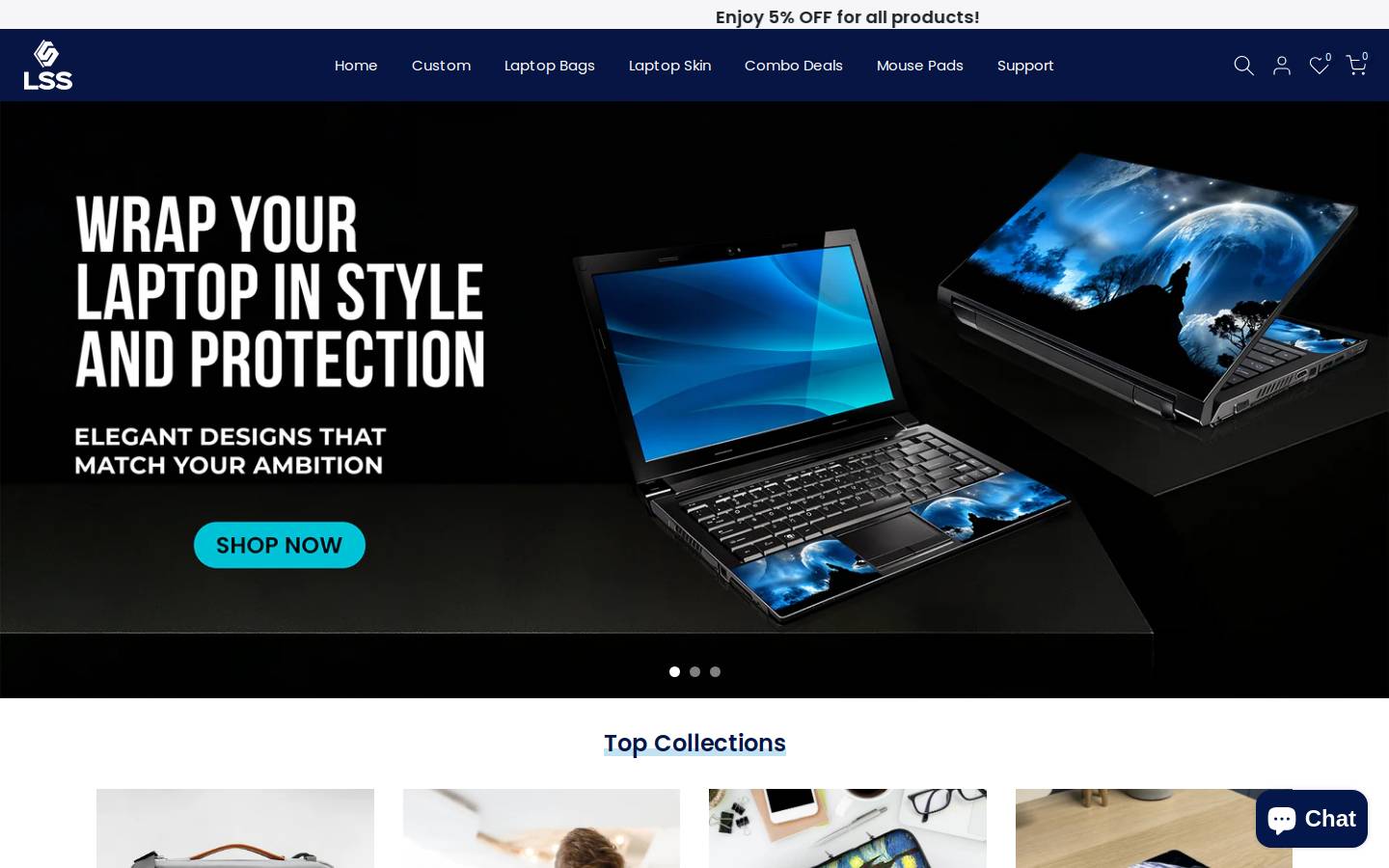 laptopskinshop.com homepage screenshot