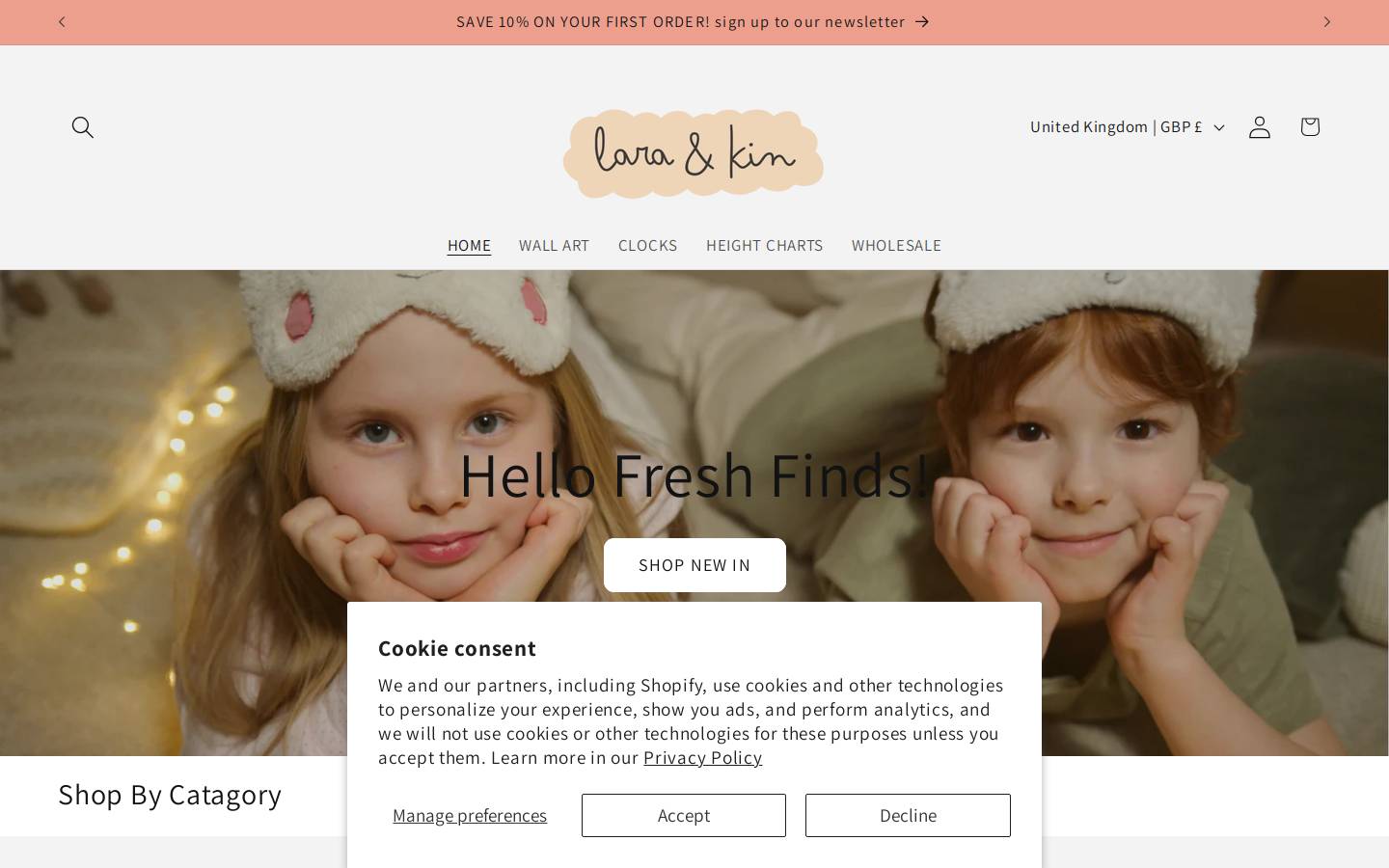 laraandkin.com homepage screenshot