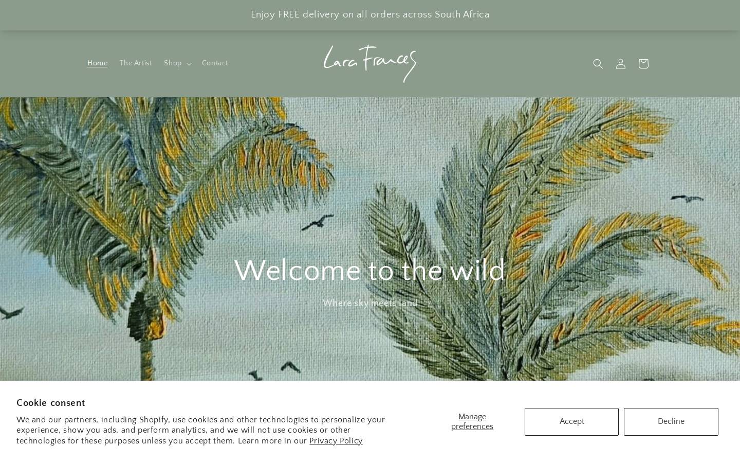 larafrances.com homepage screenshot