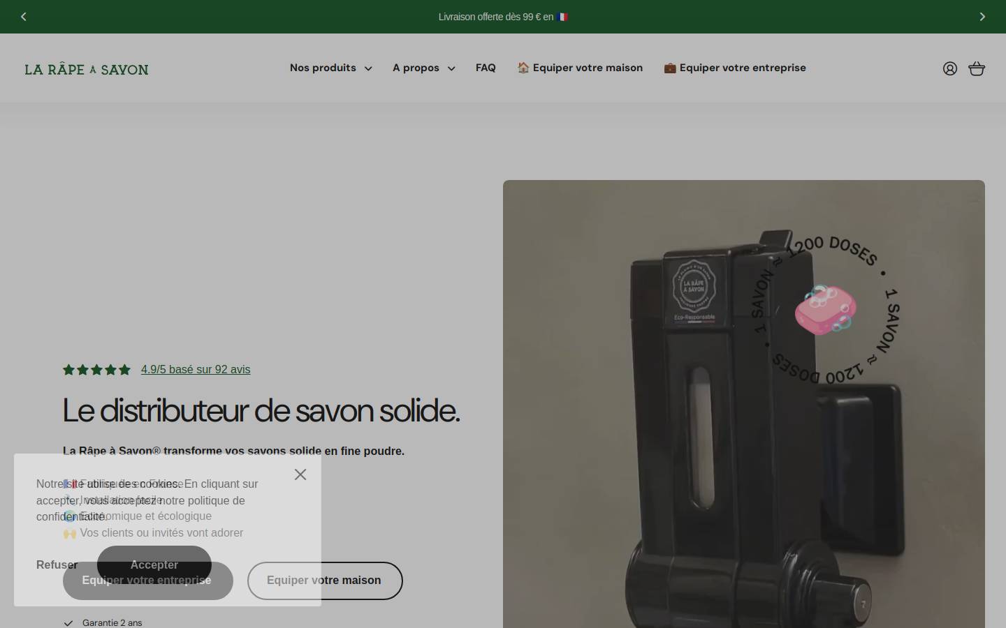 larapeasavon.fr homepage screenshot