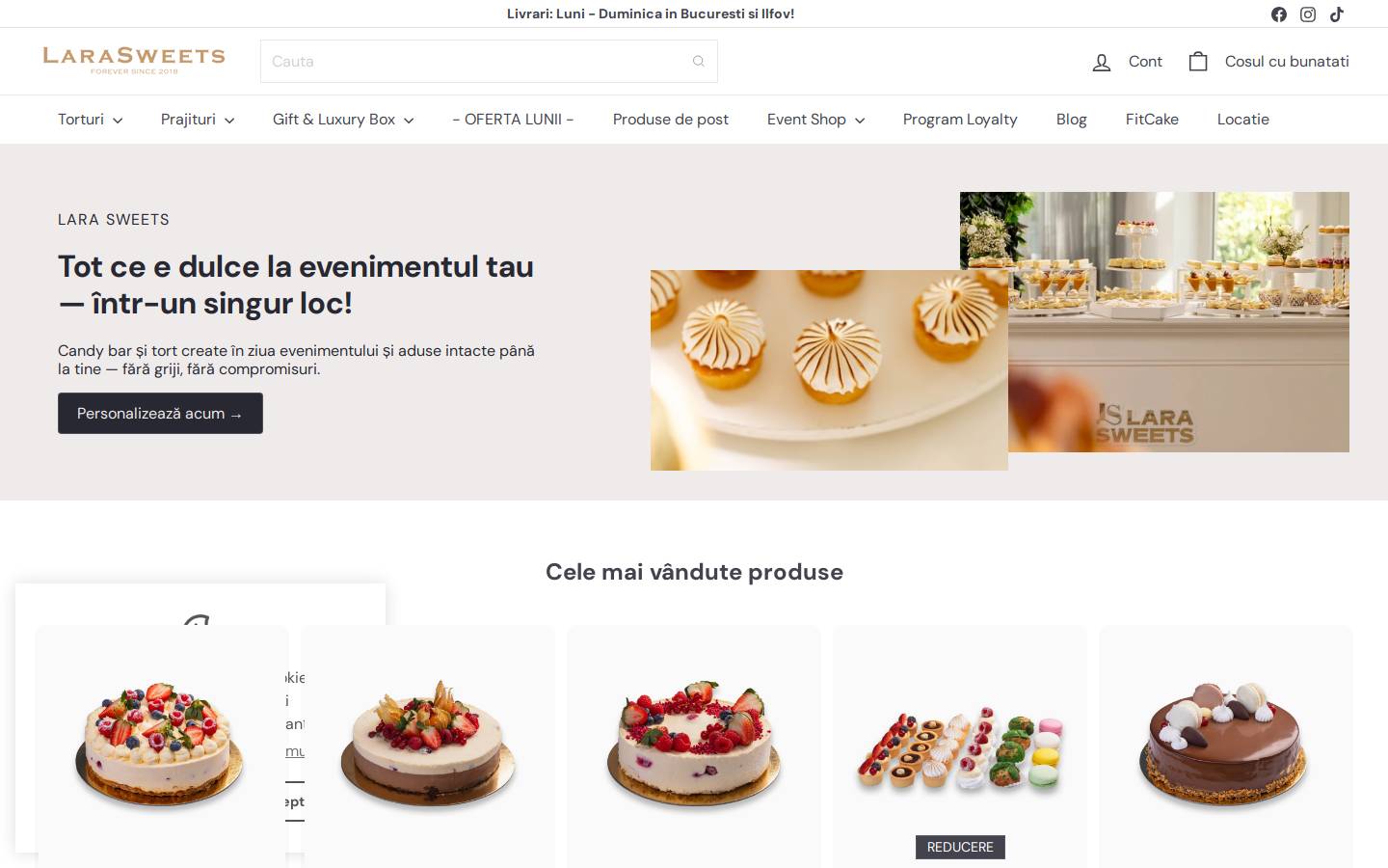 larasweets.ro homepage screenshot