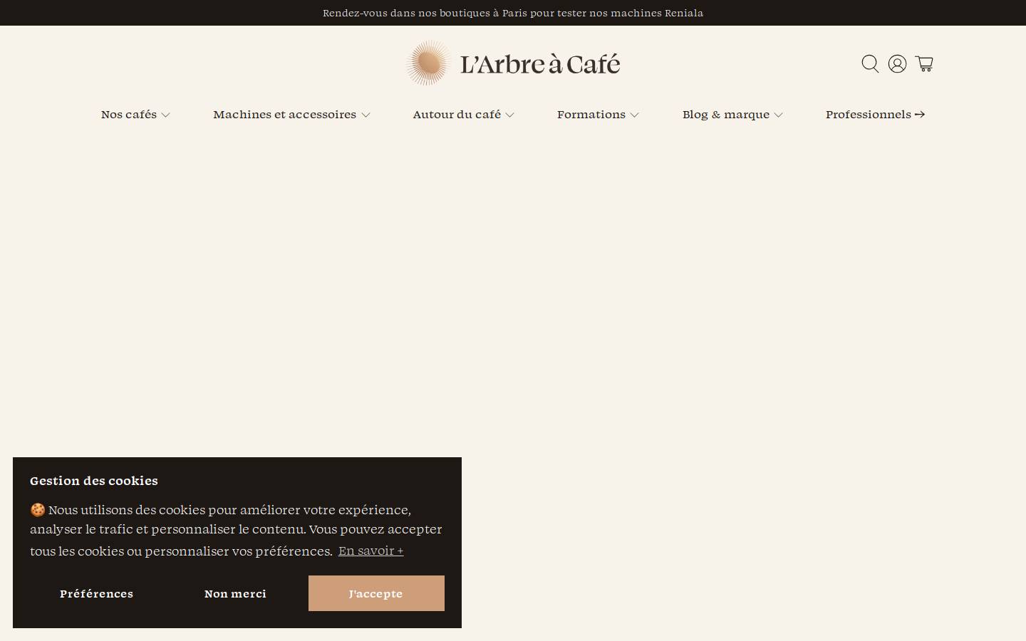 L'Arbre à Café homepage screenshot