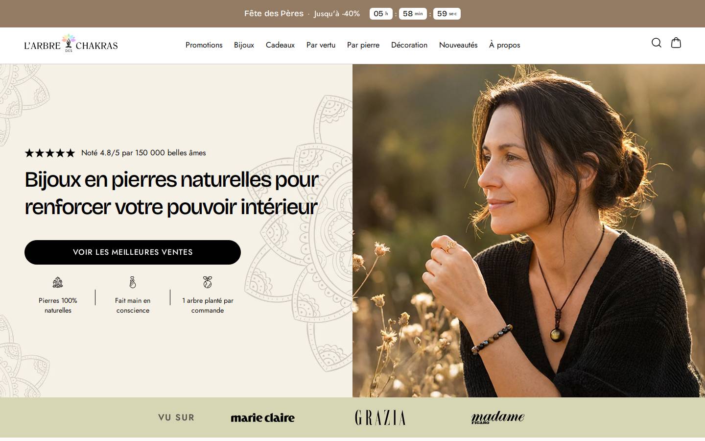 L'Arbre des Chakras homepage screenshot