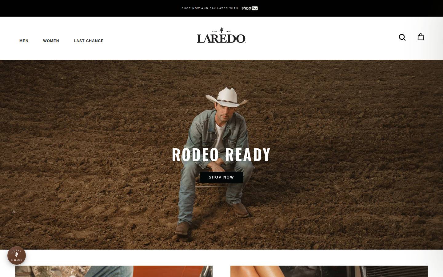 laredoboots.com homepage screenshot