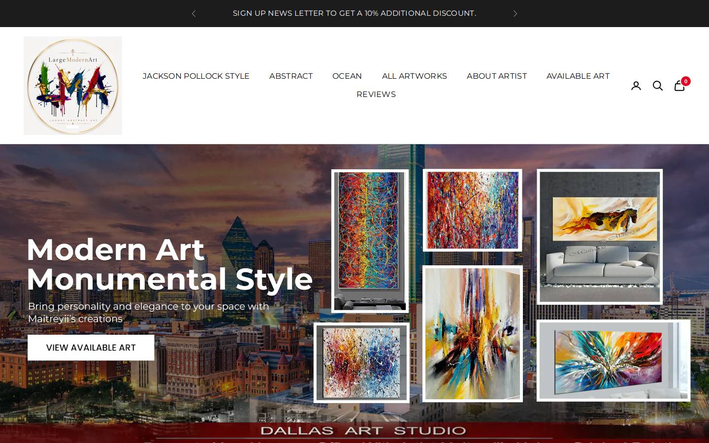 largemodernart.com homepage screenshot