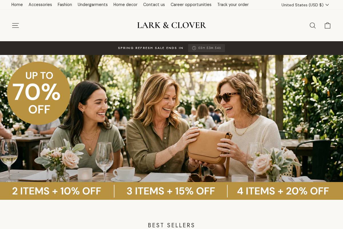 Lark & Clover homepage screenshot