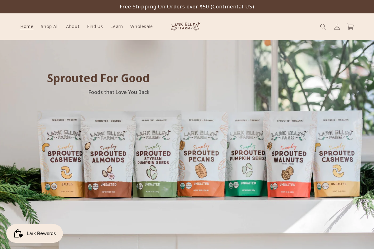 larkellenfarm.com homepage screenshot