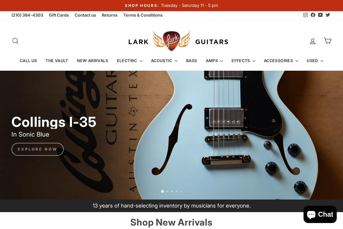 Lark Guitars homepage screenshot
