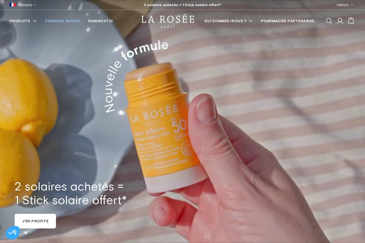 La Rosée Cosmétiques homepage screenshot
