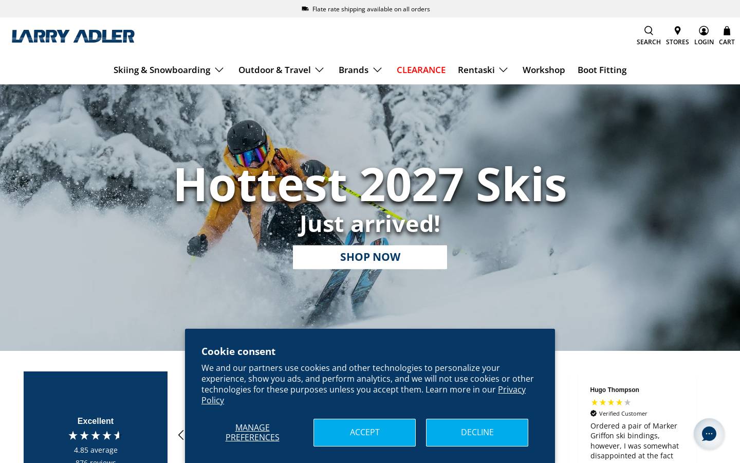 Larry Adler Ski & Outdoor homepage screenshot