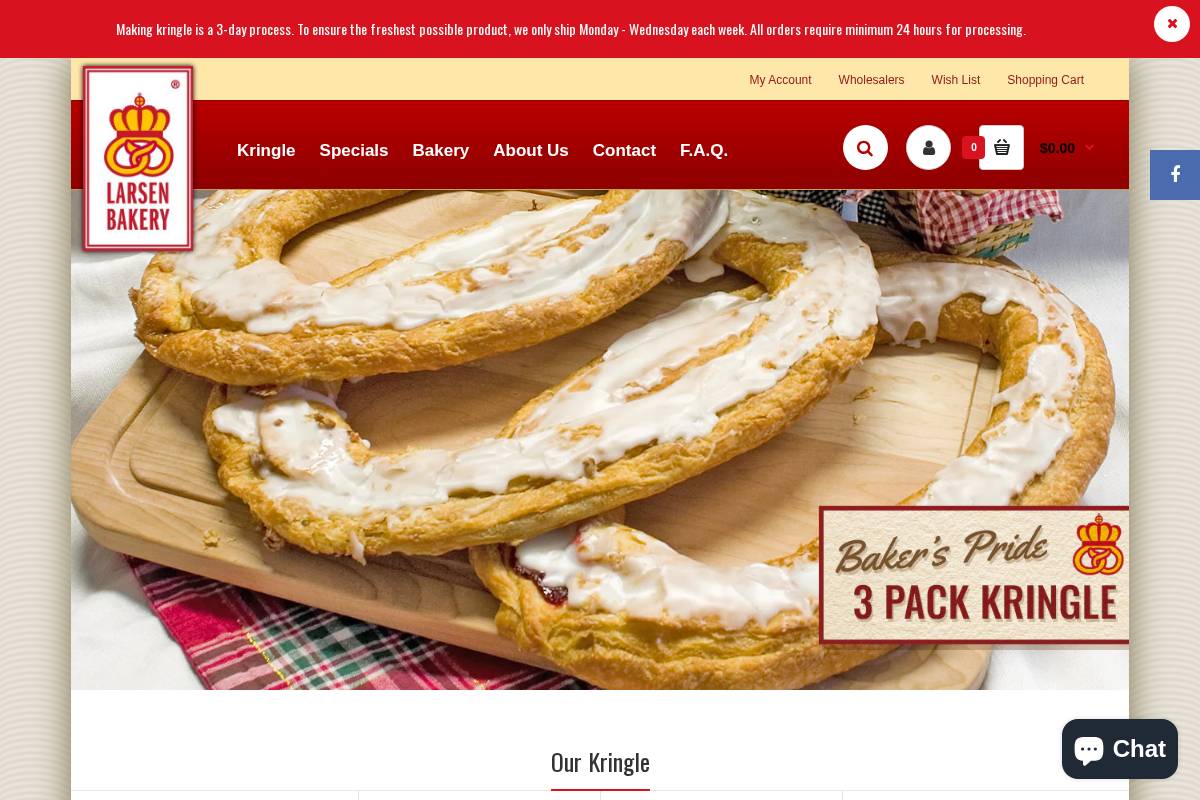 larsenskringle.com homepage screenshot