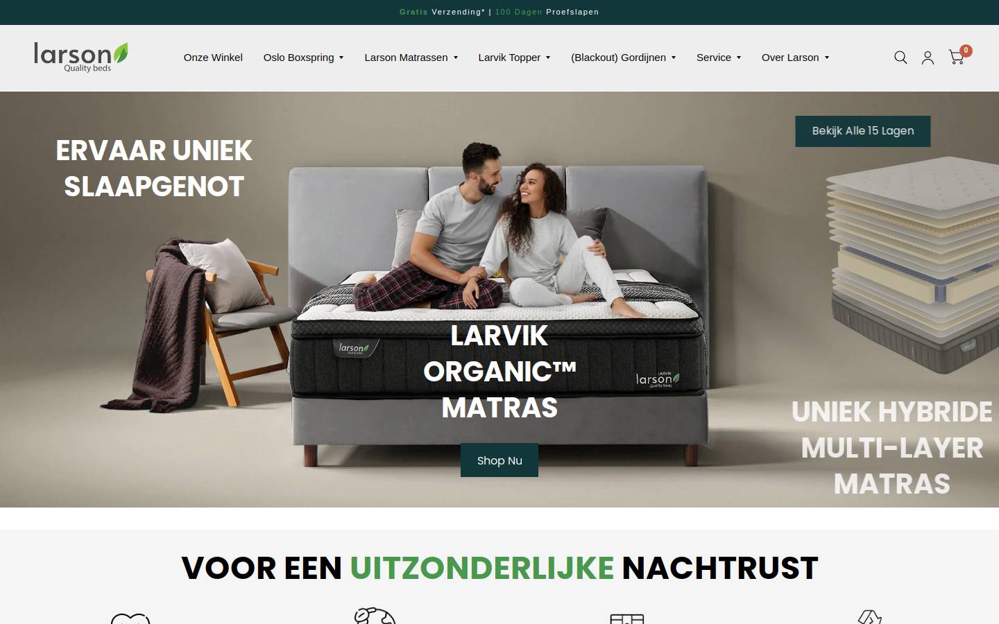 Larson Quality Beds homepage screenshot