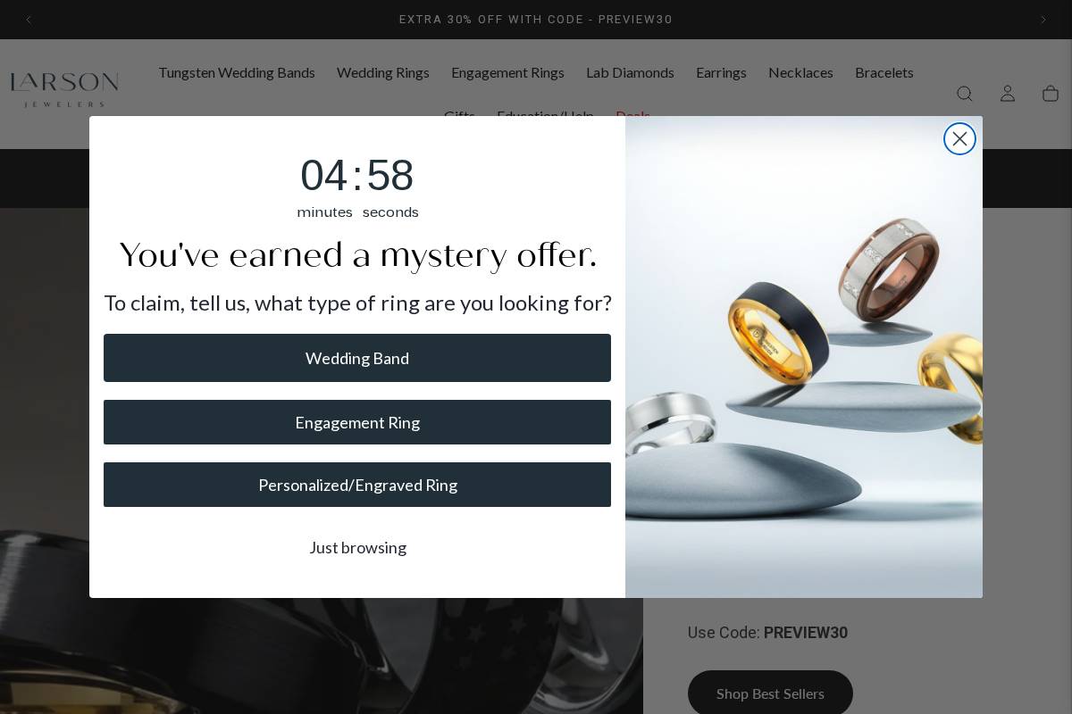 Larson Jewelers homepage screenshot