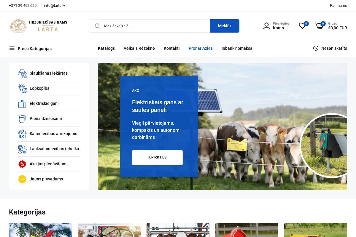 larta.lv homepage screenshot