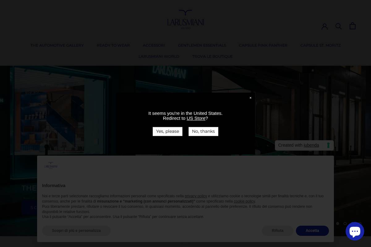 Larusmiani SpA homepage screenshot