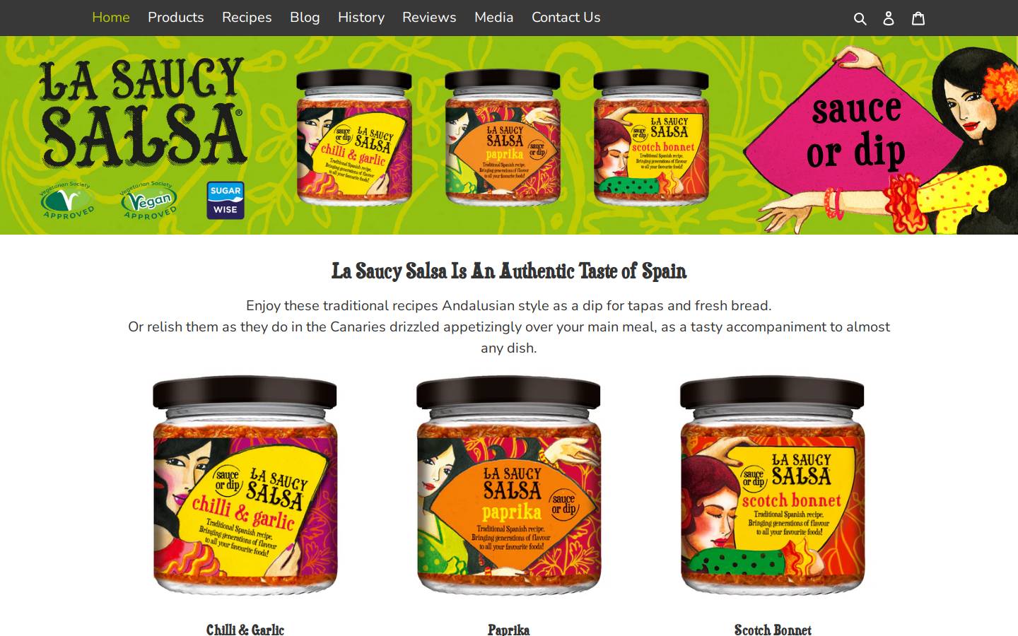lasaucysalsa.com homepage screenshot